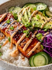 Crispy Salmon and Rice Bowl