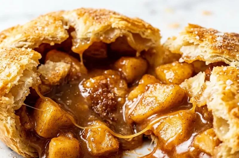 Pinterest pin for easy caramel apple pie bombs recipe