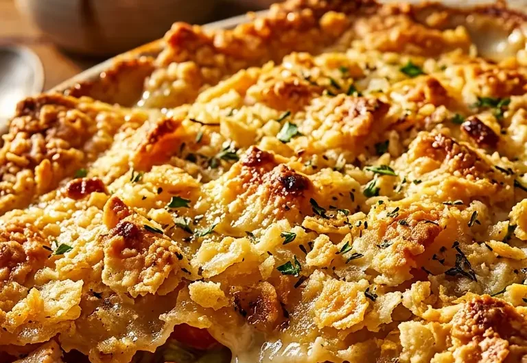 Pinterest pin for Dolly Parton's 5-ingredient chicken casserole recipe