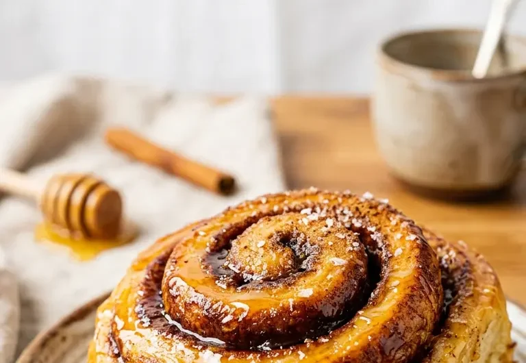 Pinterest pin for honey cinnamon dessert recipe