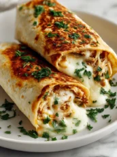 Low Carb Cheesy Garlic Chicken Wraps