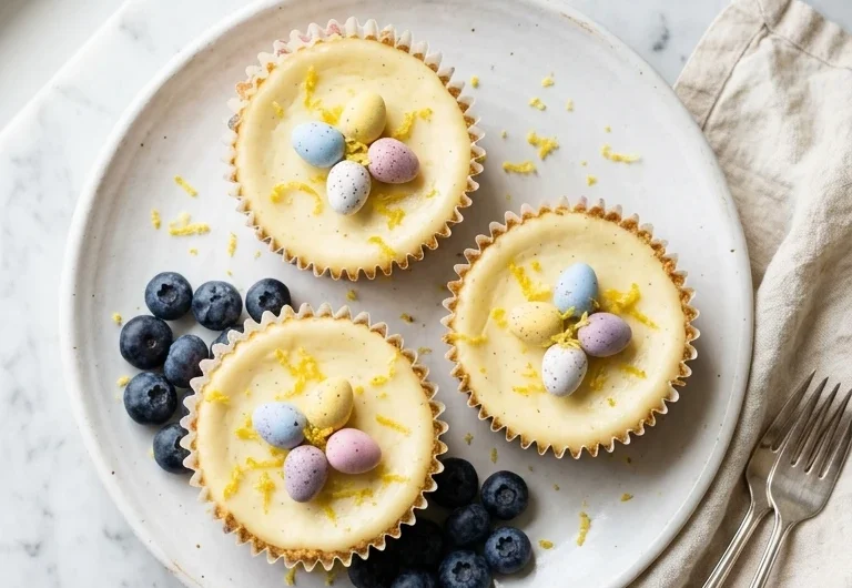 Pinterest pin image for mini egg cheesecakes recipe