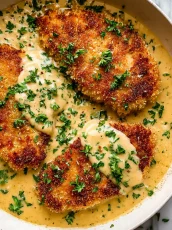 Parmesan Crusted Chicken with Garlic Sauce [30 Min]