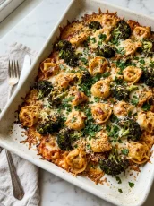 Sheet Pan Broccoli Tortellini Bake