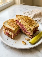 Easy Slow Cooker Corned Beef Reuben Sandwiches