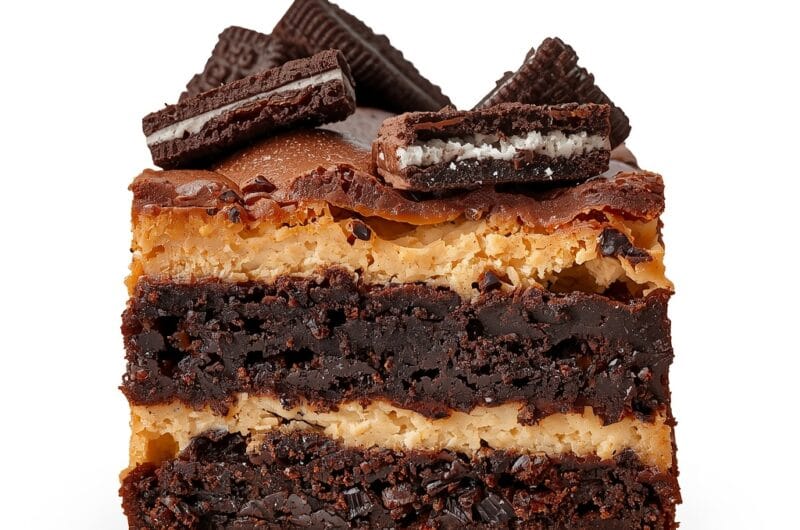 Pinterest pin for slutty brownies with cookie dough recipe