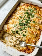 Creamy White Chicken Enchiladas