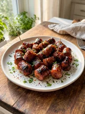 BBQ Sausage Bites with Honey BBQ Glaze