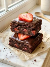 Chocolate Covered Strawberry Brownies