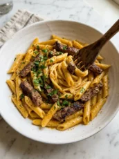 Creamy Cajun Steak Penne Pasta