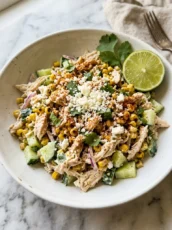 Street Corn Creamy Cucumber Chicken Salad