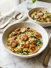 Creamy Chicken Sausage Orzo
