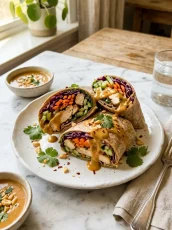 Thai Peanut Chicken Wraps