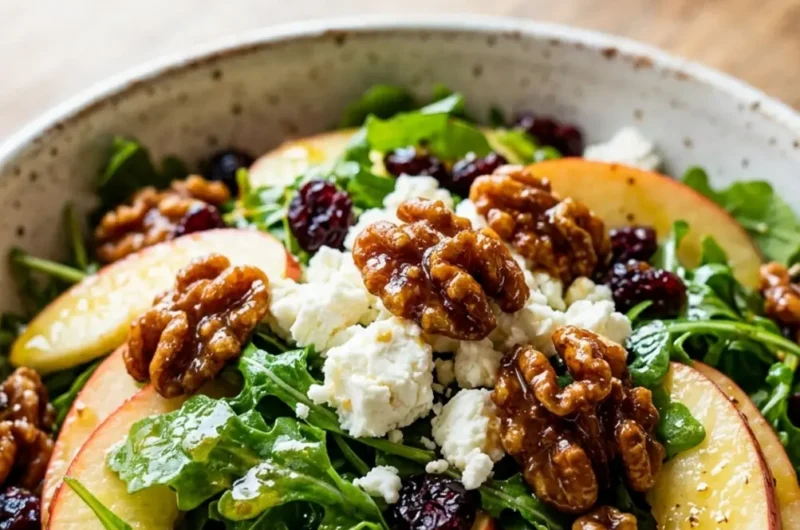 Pinterest pin image for apple arugula salad