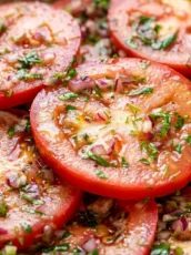 Marinated Tomatoes Salad (with Fresh Herbs & Garlic)