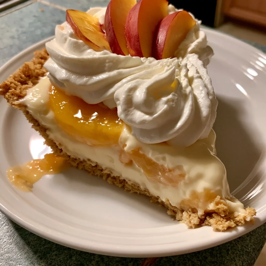 Summer No-Bake Cool Whip Pies (4 Easy Flavors) 6 No-bake peach Cool Whip pie topped with fresh peach slices