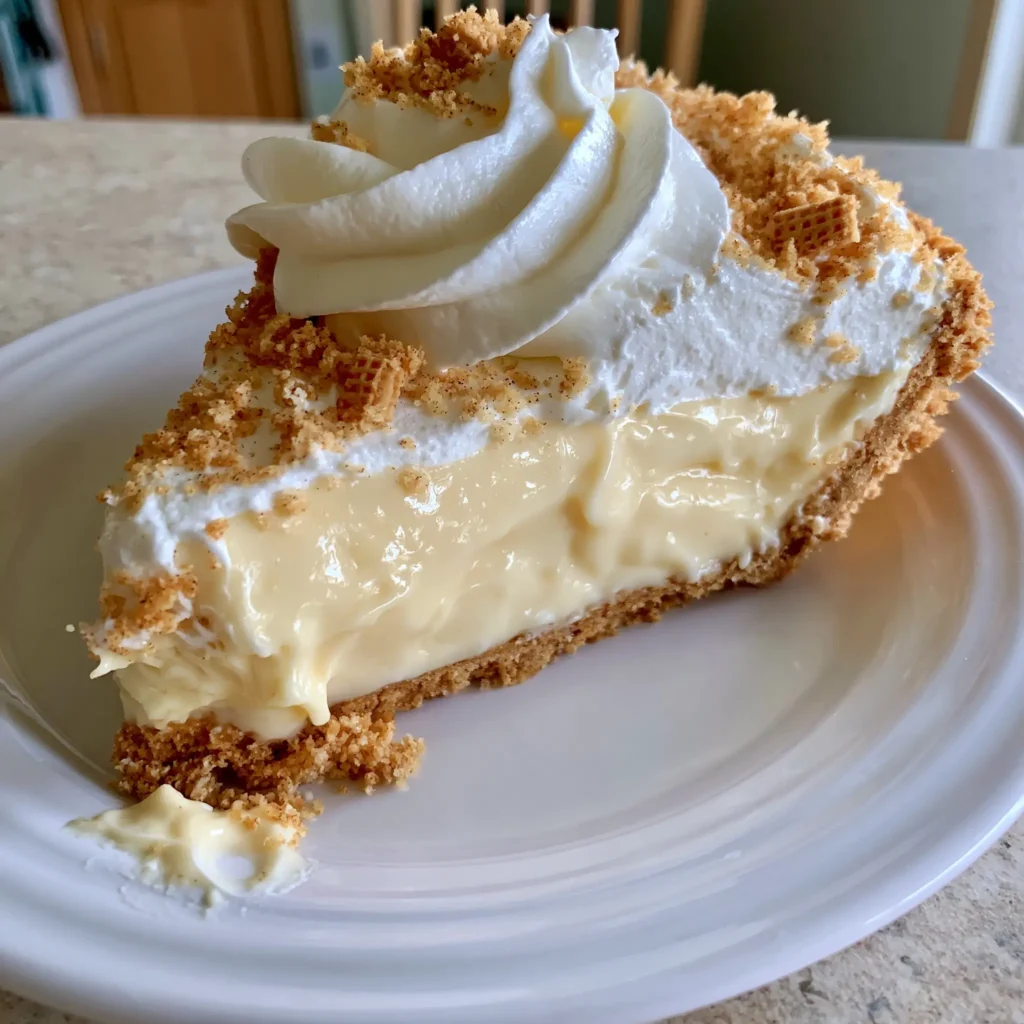 Summer No-Bake Cool Whip Pies (4 Easy Flavors) 5 Silky no-bake vanilla Cool Whip pie slice