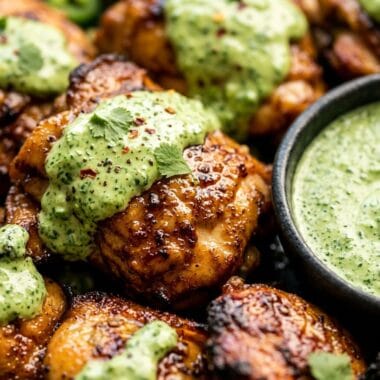 Peruvian Grilled Chicken with Creamy Green Sauce