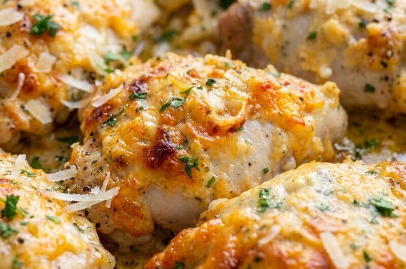 Cheddar Ranch Baked Chicken Thighs