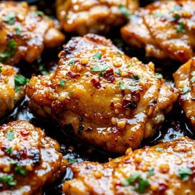 Sticky Honey Garlic Chicken Thighs