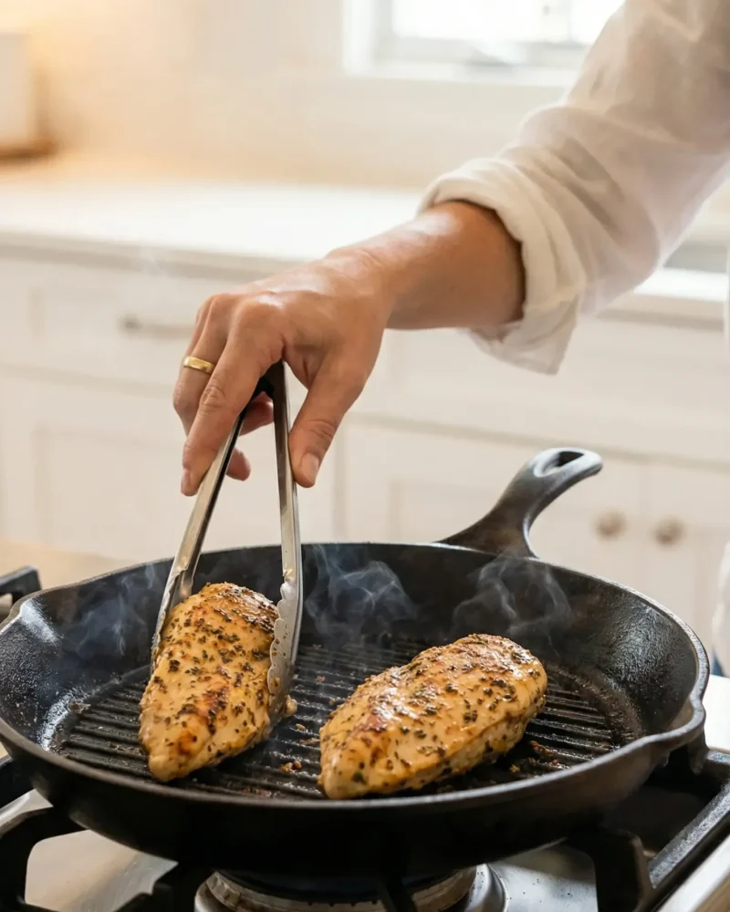 greek-chicken-bowls-grilling-process